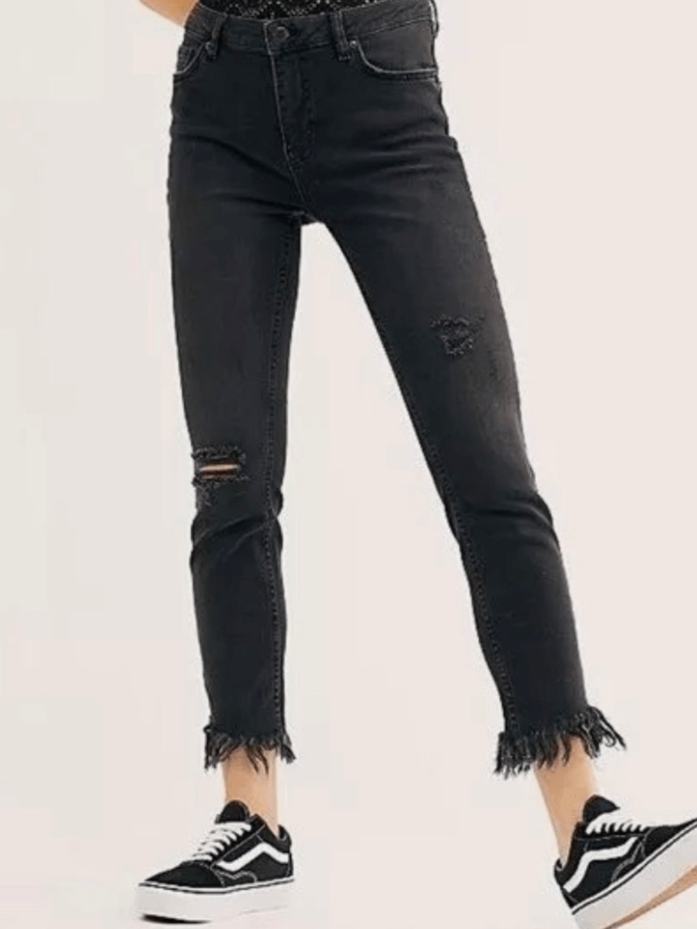 Free People Great Heights Frayed Skinny Jeans